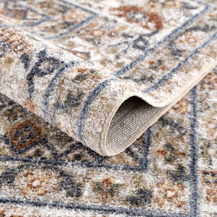 Charcoal, Camel, Silver and Brown Traditional Heriz Area Rug - The Rug Decor