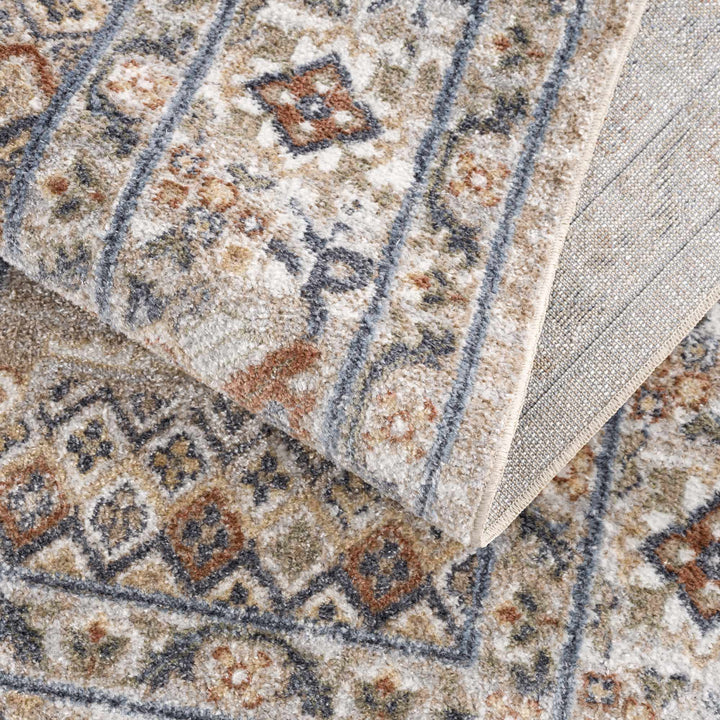 Charcoal, Camel, Silver and Brown Traditional Heriz Area Rug - The Rug Decor