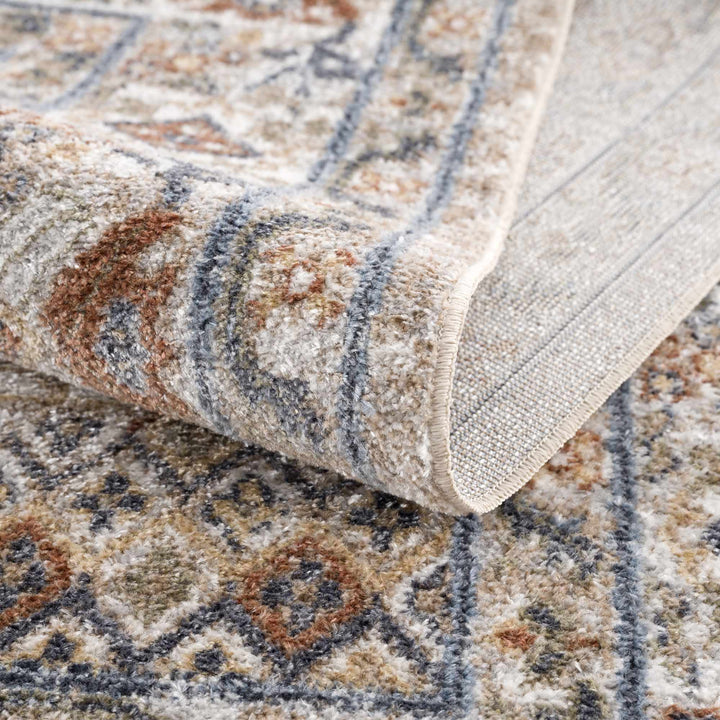 Charcoal, Camel, Silver and Brown Traditional Heriz Area Rug - The Rug Decor