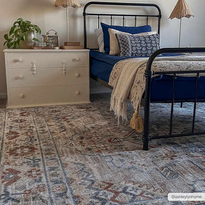 Charcoal, Camel, Silver and Brown Traditional Heriz Area Rug - The Rug Decor