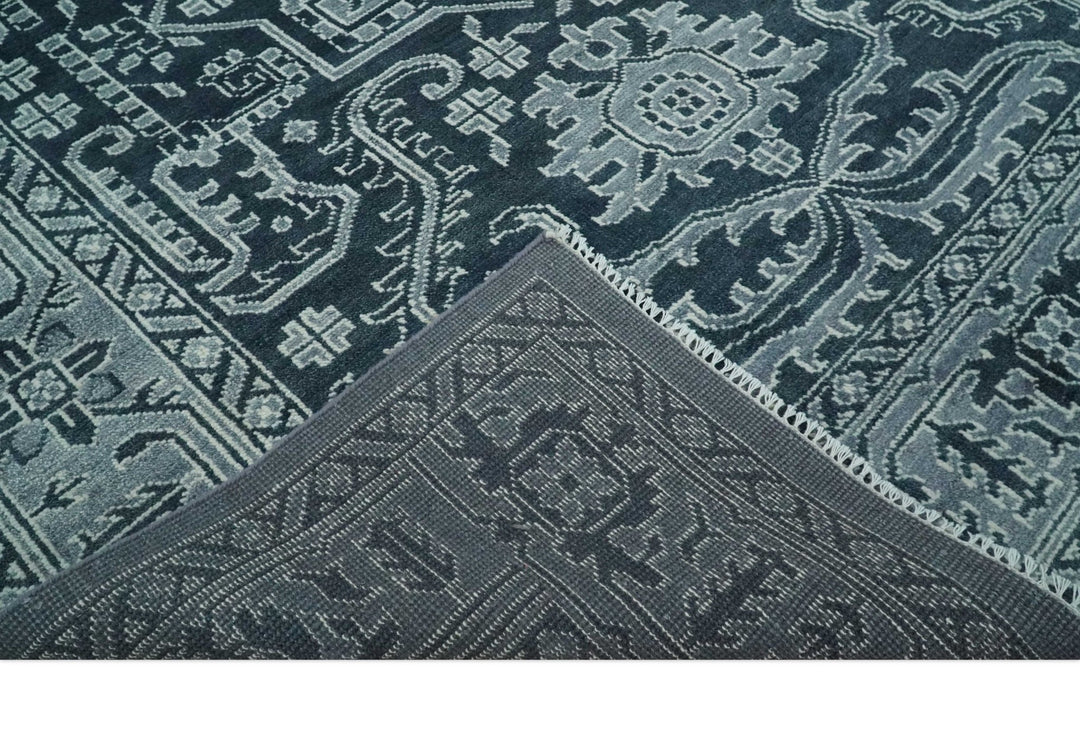 Charcoal, Gray and Silver 9x12 Hand Knotted Traditional Persian Oushak Wool Rug, Accent Rug | TRDCP1083912 - The Rug Decor