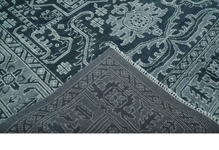 Charcoal, Gray and Silver 9x12 Hand Knotted Traditional Persian Oushak Wool Rug, Accent Rug | TRDCP1083912 - The Rug Decor