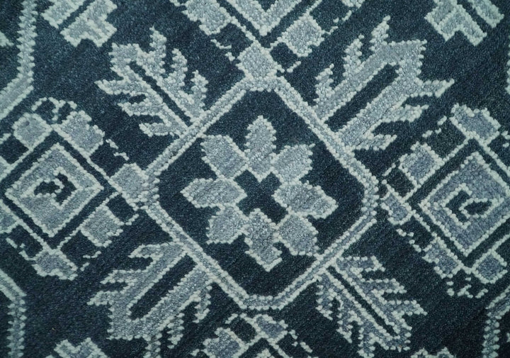 Charcoal, Gray and Silver 9x12 Hand Knotted Traditional Persian Oushak Wool Rug, Accent Rug | TRDCP1083912 - The Rug Decor