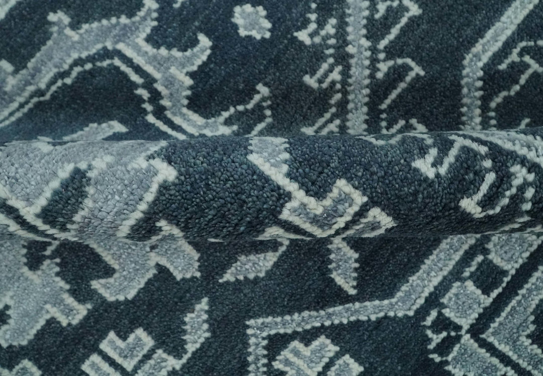 Charcoal, Gray and Silver 9x12 Hand Knotted Traditional Persian Oushak Wool Rug, Accent Rug | TRDCP1083912 - The Rug Decor