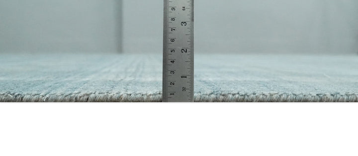 Checkered Blue and Gray Scandinavian 8x10 Hand Made Blended Wool Flatwoven Area Rug | KE26 - The Rug Decor