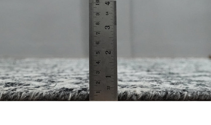 Chevron Silver and Black Shaded Scandinavian 5x8 Bamboo Silk Flatwoven Area Rug | HL36 - The Rug Decor