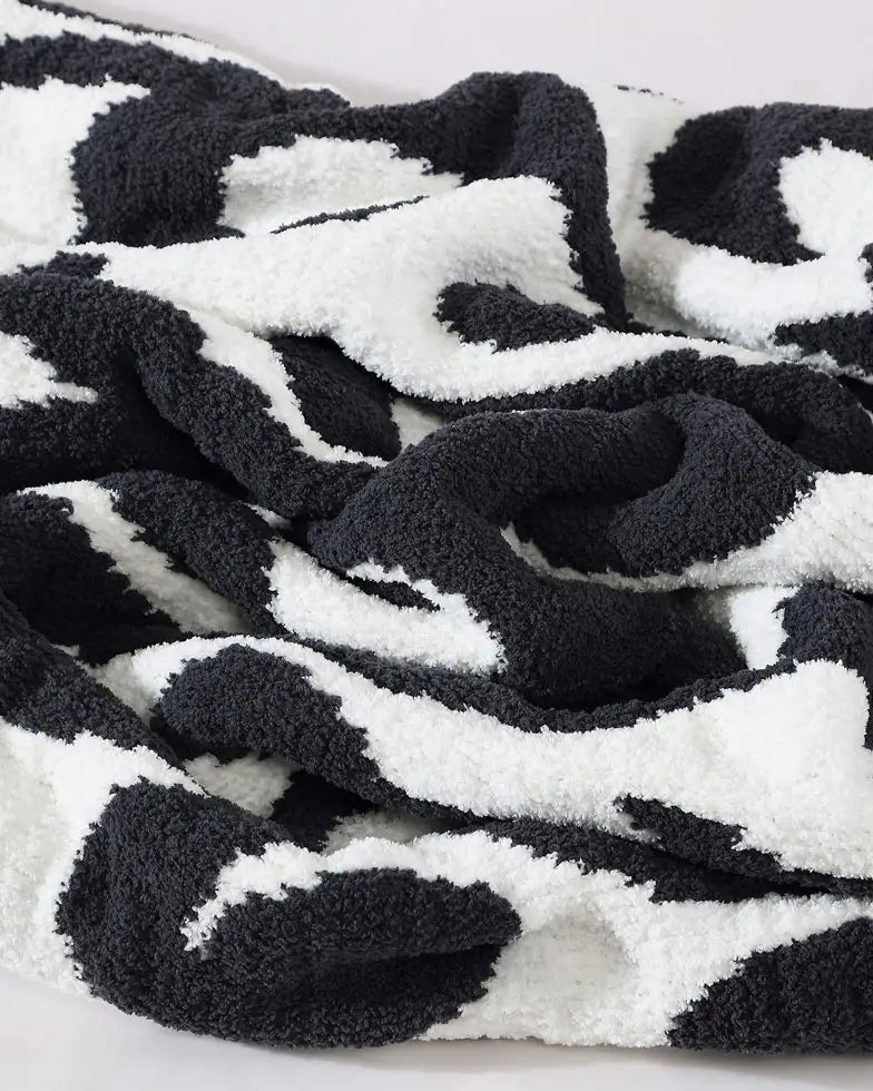 Cloud Gray, Sahara Tan, Coal, Taupe And Off White Modern Soft Plush Throw - The Rug Decor