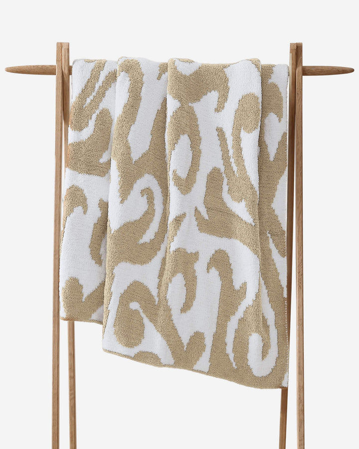 Cloud Gray, Sahara Tan, Coal, Taupe And Off White Modern Soft Plush Throw - The Rug Decor