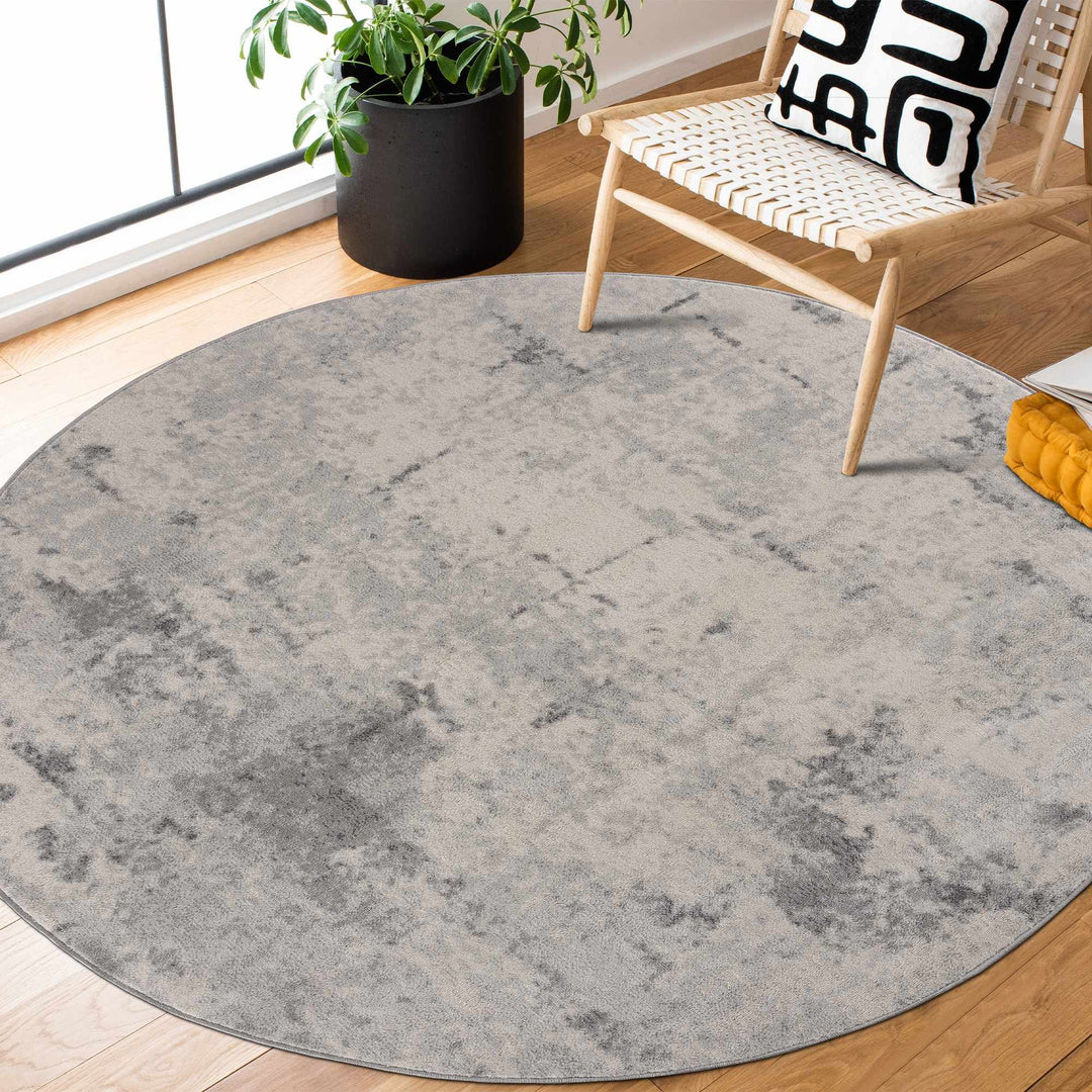 Contemporary Abstract Beige and Gray Medium Pile Multi Size Area Rug - The Rug Decor
