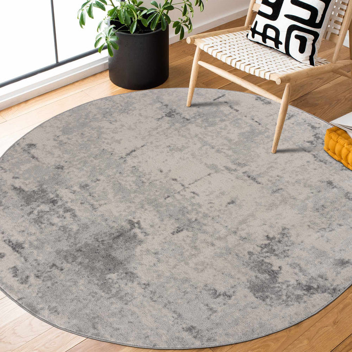 Contemporary Abstract Beige and Gray Medium Pile Multi Size Area Rug - The Rug Decor