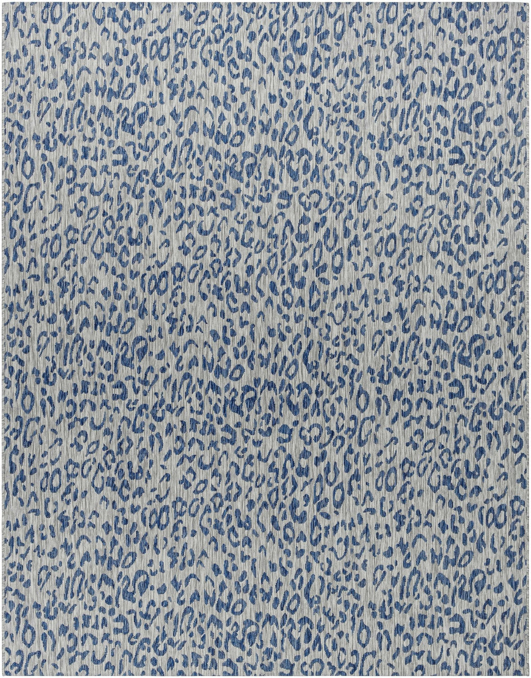 Contemporary Abstract Blue and Ivory Leopard Design Multi size Area Rug - The Rug Decor