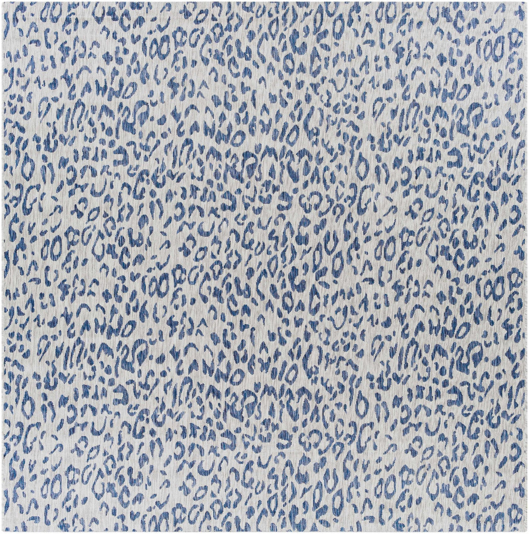 Contemporary Abstract Blue and Ivory Leopard Design Multi size Area Rug - The Rug Decor