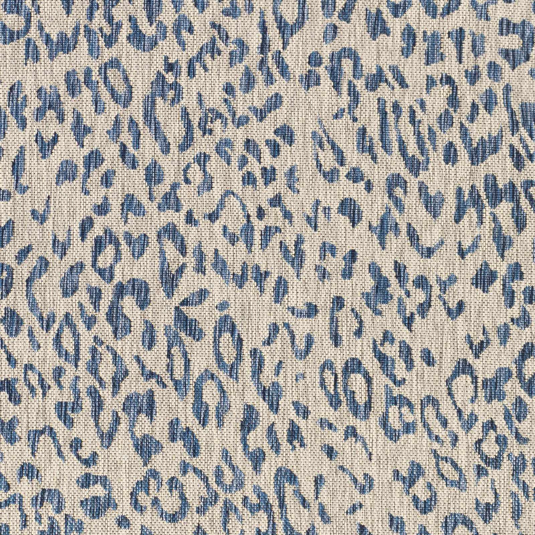 Contemporary Abstract Blue and Ivory Leopard Design Multi size Area Rug - The Rug Decor