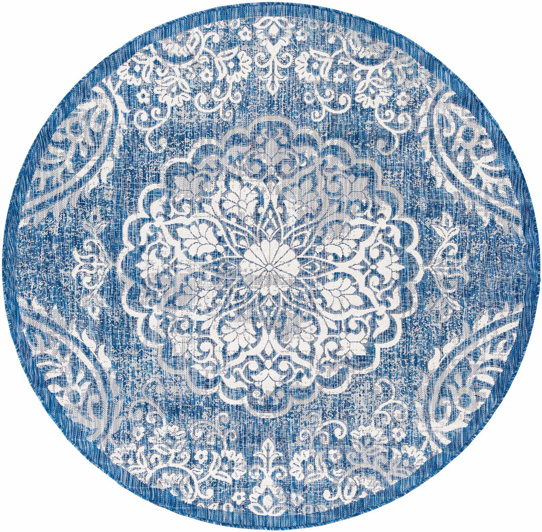 Contemporary Abstract Blue and Ivory Leopard Design Multi size Area Rug - The Rug Decor