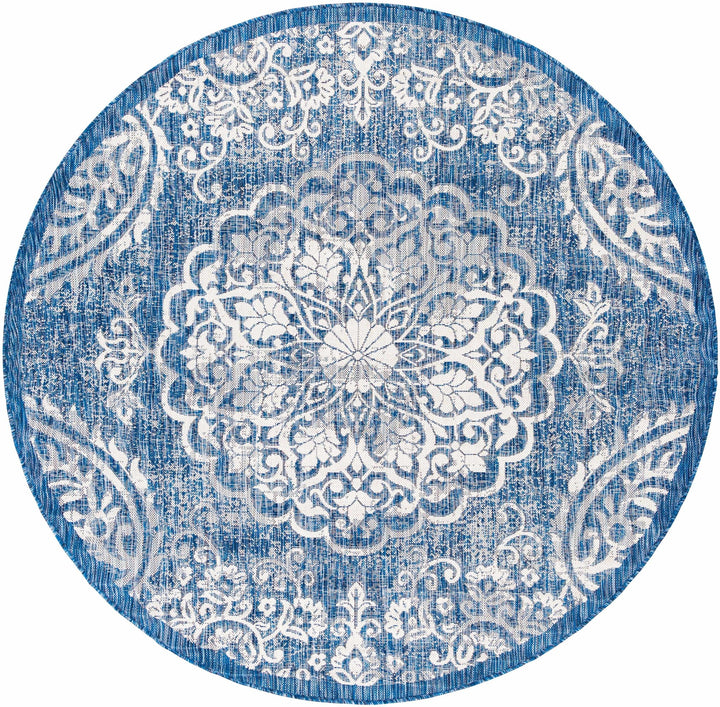 Contemporary Abstract Blue and Ivory Leopard Design Multi size Area Rug - The Rug Decor