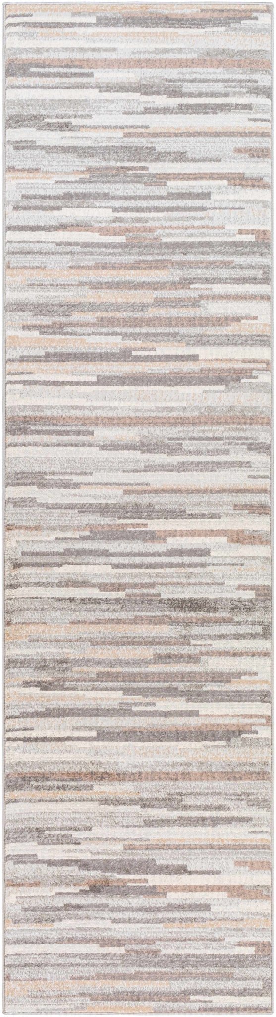 Contemporary Abstract Gray, Brown, Beige, Camel and White Medium Pile Area Rug - The Rug Decor