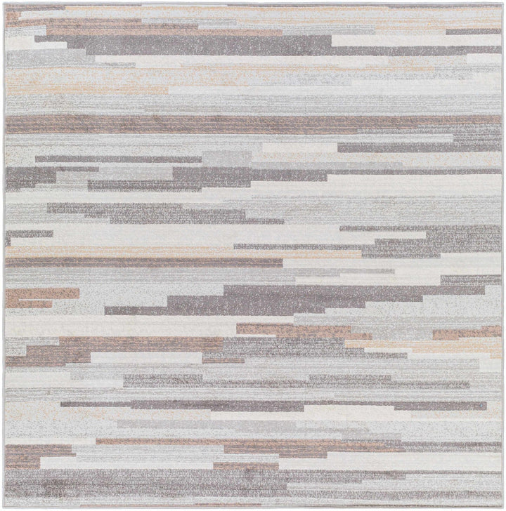 Contemporary Abstract Gray, Brown, Beige, Camel and White Medium Pile Area Rug - The Rug Decor