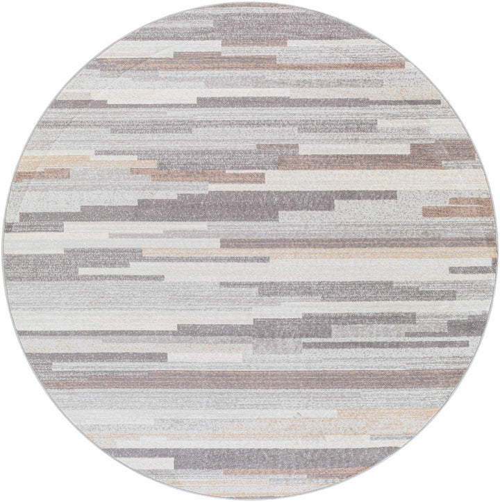 Contemporary Abstract Gray, Brown, Beige, Camel and White Medium Pile Area Rug - The Rug Decor