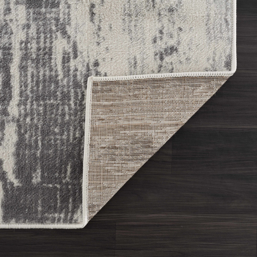 Contemporary Abstract Ivory and Gray Medium pile Multi size Area Rug - The Rug Decor