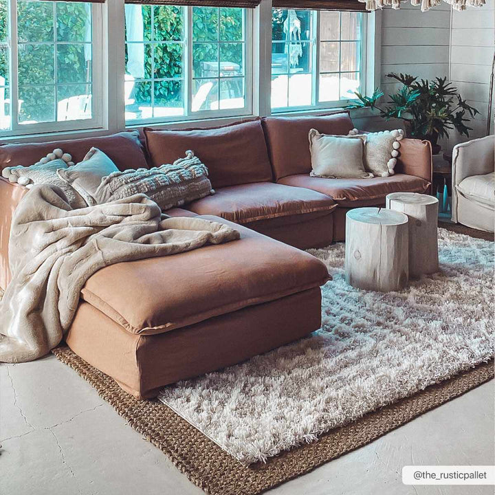Contemporary Beige and Ivory Tribal Design Plush pile Multi Size Area Rug - The Rug Decor