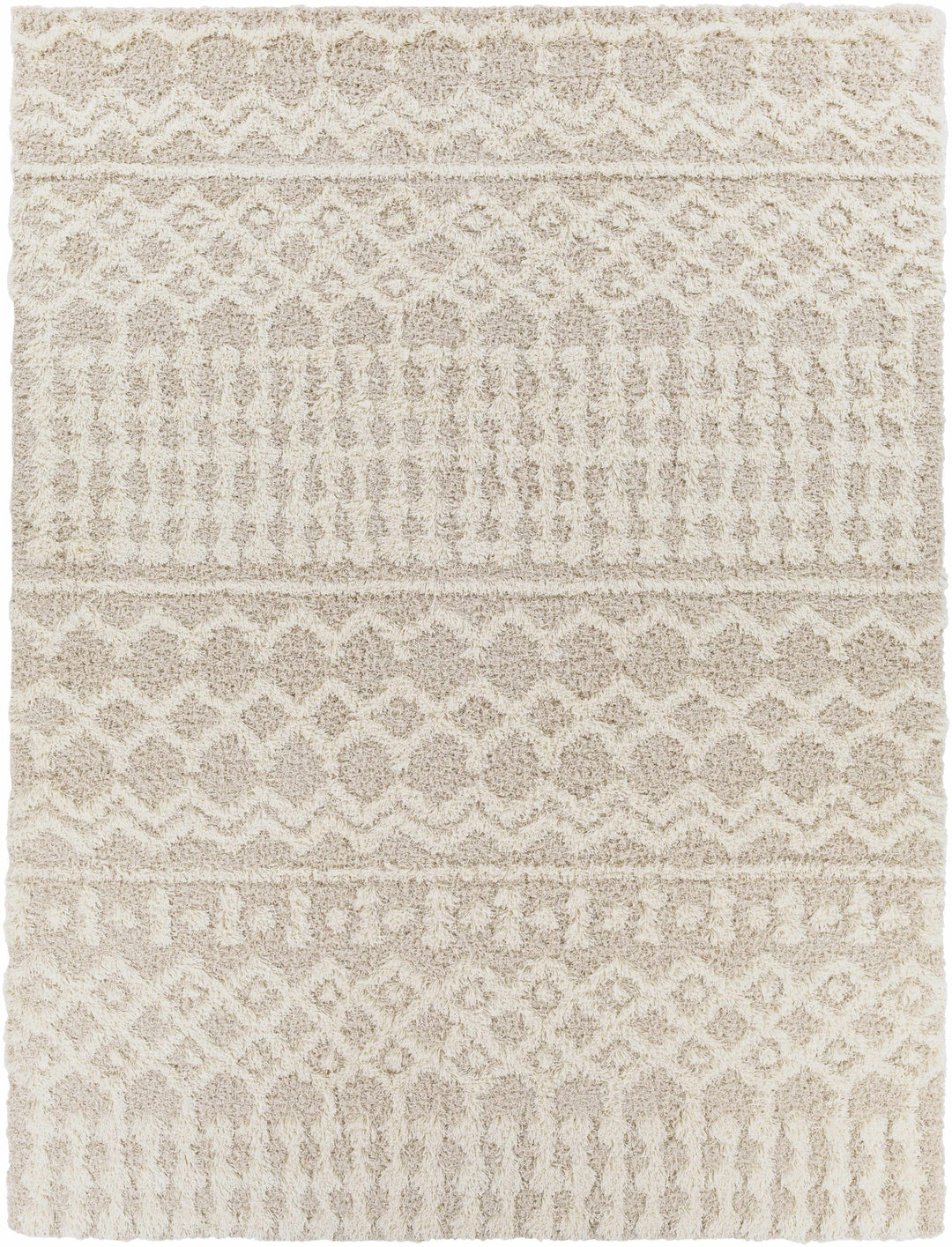 Contemporary Beige and Ivory Tribal Design Plush pile Multi Size Area Rug - The Rug Decor