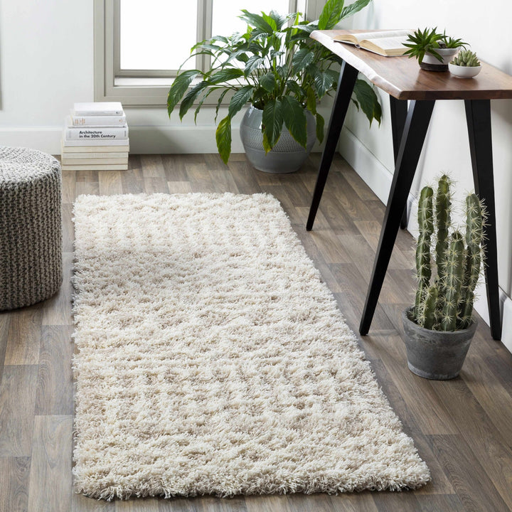 Contemporary Beige and Ivory Tribal Design Plush pile Multi Size Area Rug - The Rug Decor