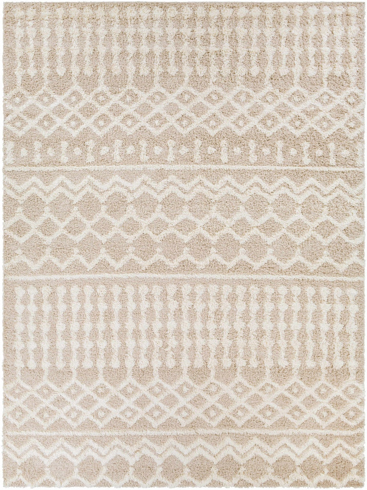 Contemporary Beige and Ivory Tribal Design Plush pile Multi Size Area Rug - The Rug Decor