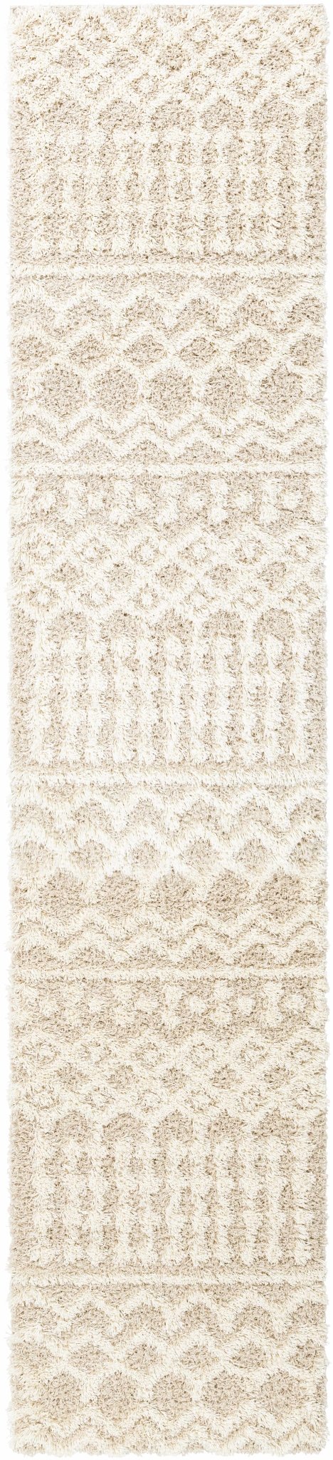 Contemporary Beige and Ivory Tribal Design Plush pile Multi Size Area Rug - The Rug Decor