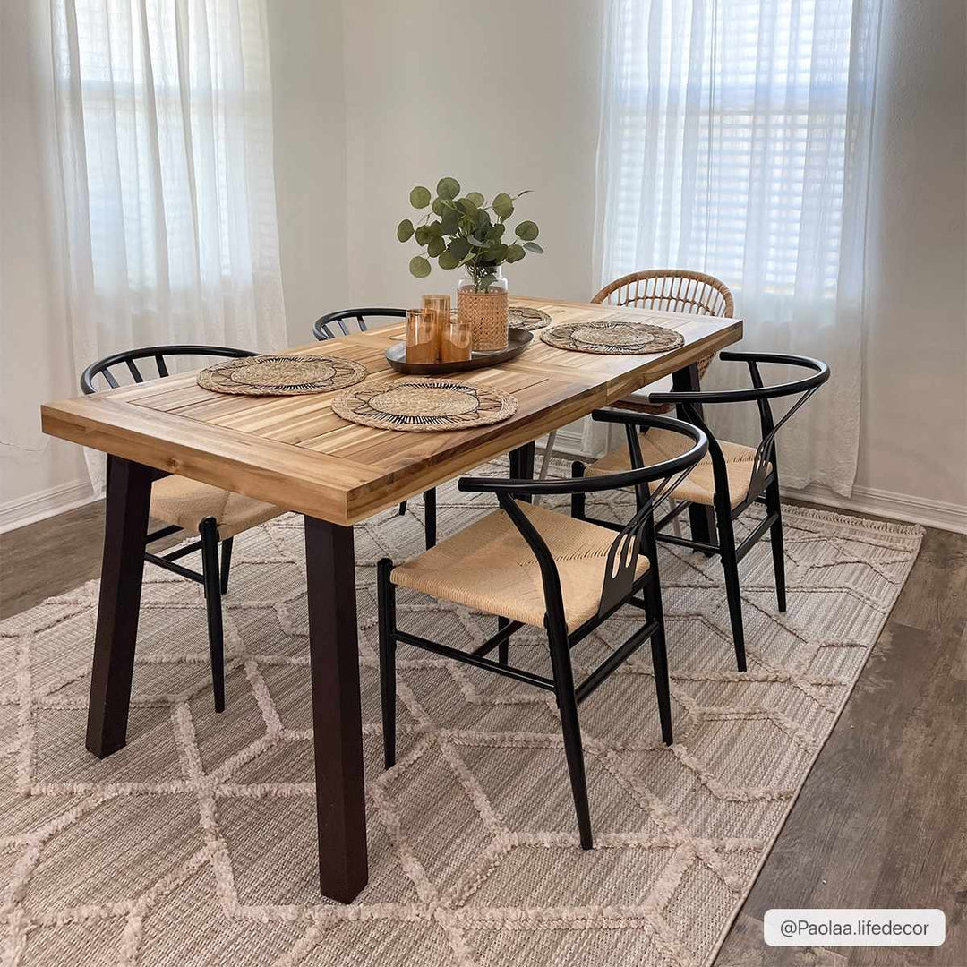 Contemporary Beige and Light Peach High/Low pile Texture Area Rug - The Rug Decor
