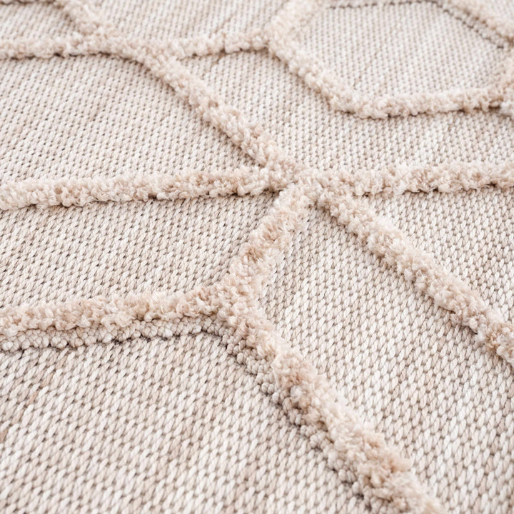 Contemporary Beige and Light Peach High/Low pile Texture Area Rug - The Rug Decor