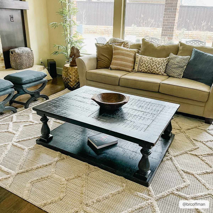 Contemporary Beige and Light Peach High/Low pile Texture Area Rug - The Rug Decor