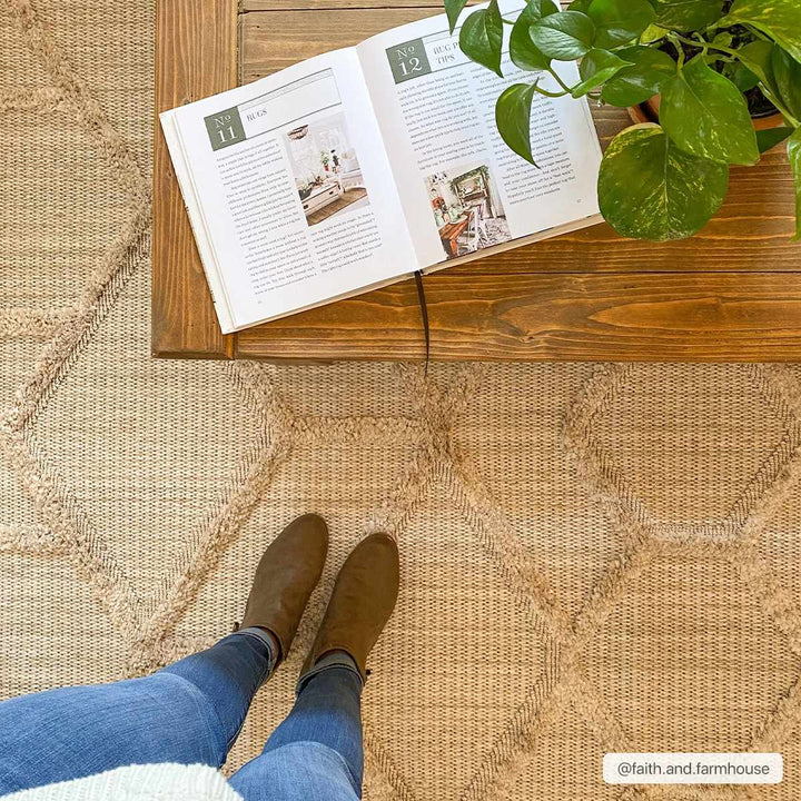 Contemporary Beige and Light Peach High/Low pile Texture Area Rug - The Rug Decor