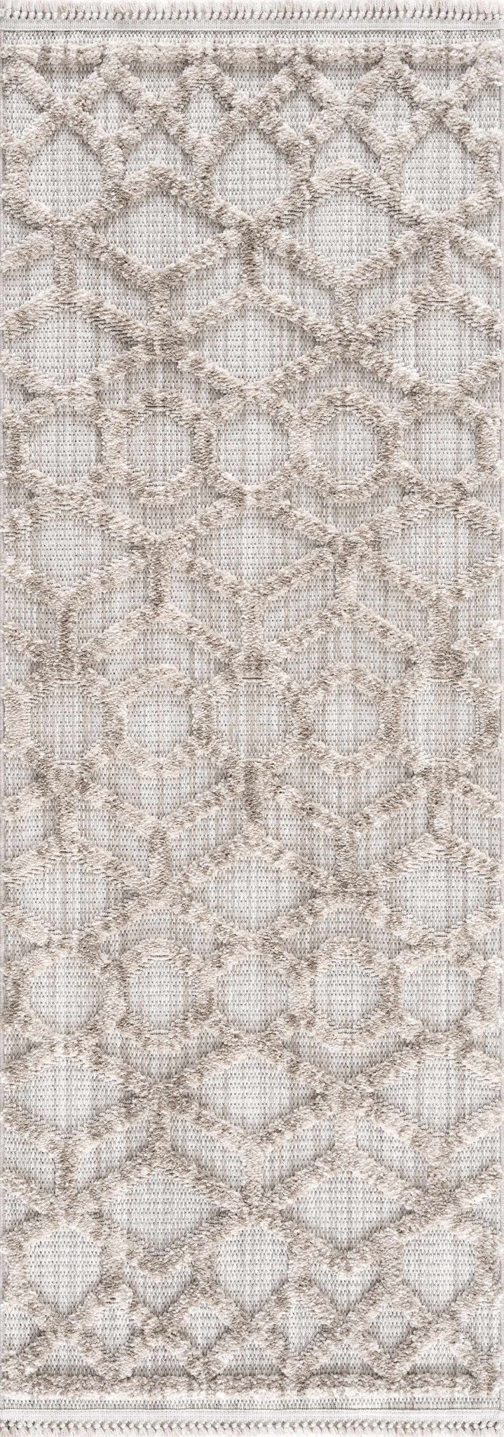 Contemporary Beige and Light Peach High/Low pile Texture Area Rug - The Rug Decor
