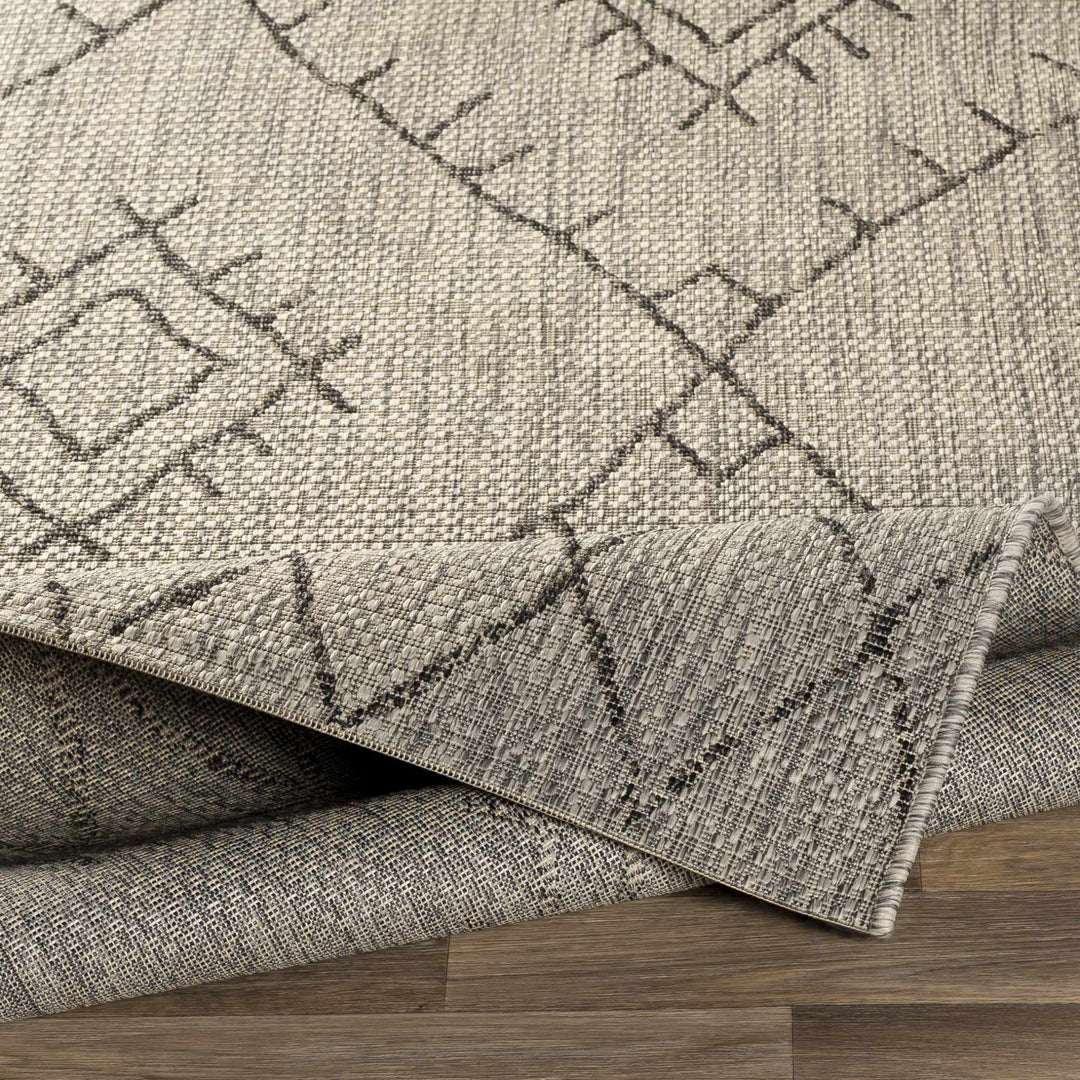 Contemporary Beige, Black and Charcoal Multi Size Outdoor Area Rug - The Rug Decor