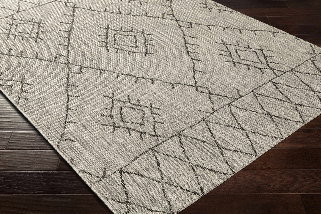 Contemporary Beige, Black and Charcoal Multi Size Outdoor Area Rug - The Rug Decor