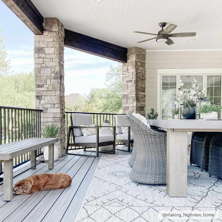 Contemporary Beige, Black and Charcoal Multi Size Outdoor Area Rug - The Rug Decor