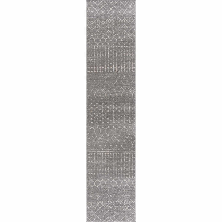 Contemporary Gray and Ivory Low pile Tribal Design Area Rug - The Rug Decor
