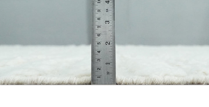 Contemporary High Low texture Hand knotted Ivory 8.6x9.10 wool Area Rug - The Rug Decor