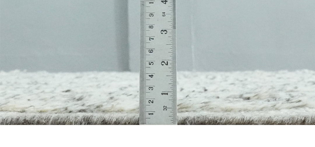 Contemporary Pattern Hand knotted High Low Ivory and Charcoal 8x10 wool Area Rug - The Rug Decor