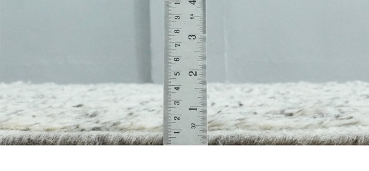 Contemporary Pattern Hand knotted High Low Ivory and Charcoal 8x10 wool Area Rug - The Rug Decor