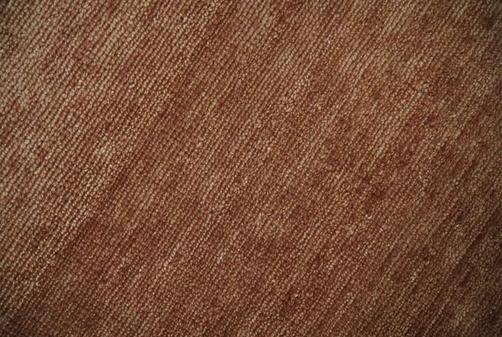Contemporary Solid Brick Red Hand knotted Custom Made wool Area Rug - The Rug Decor