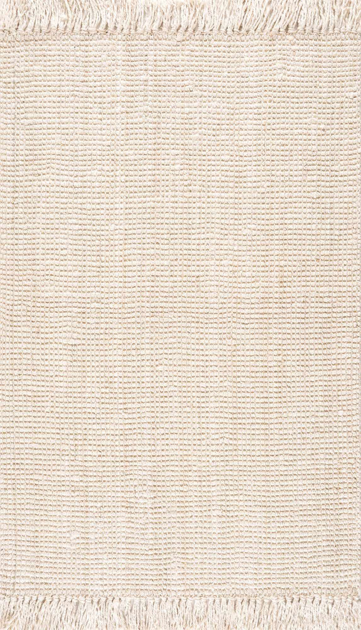 Contemporary Solid Hand Woven Tan Natural Fiber Jute Multi Size Area Rug - The Rug Decor