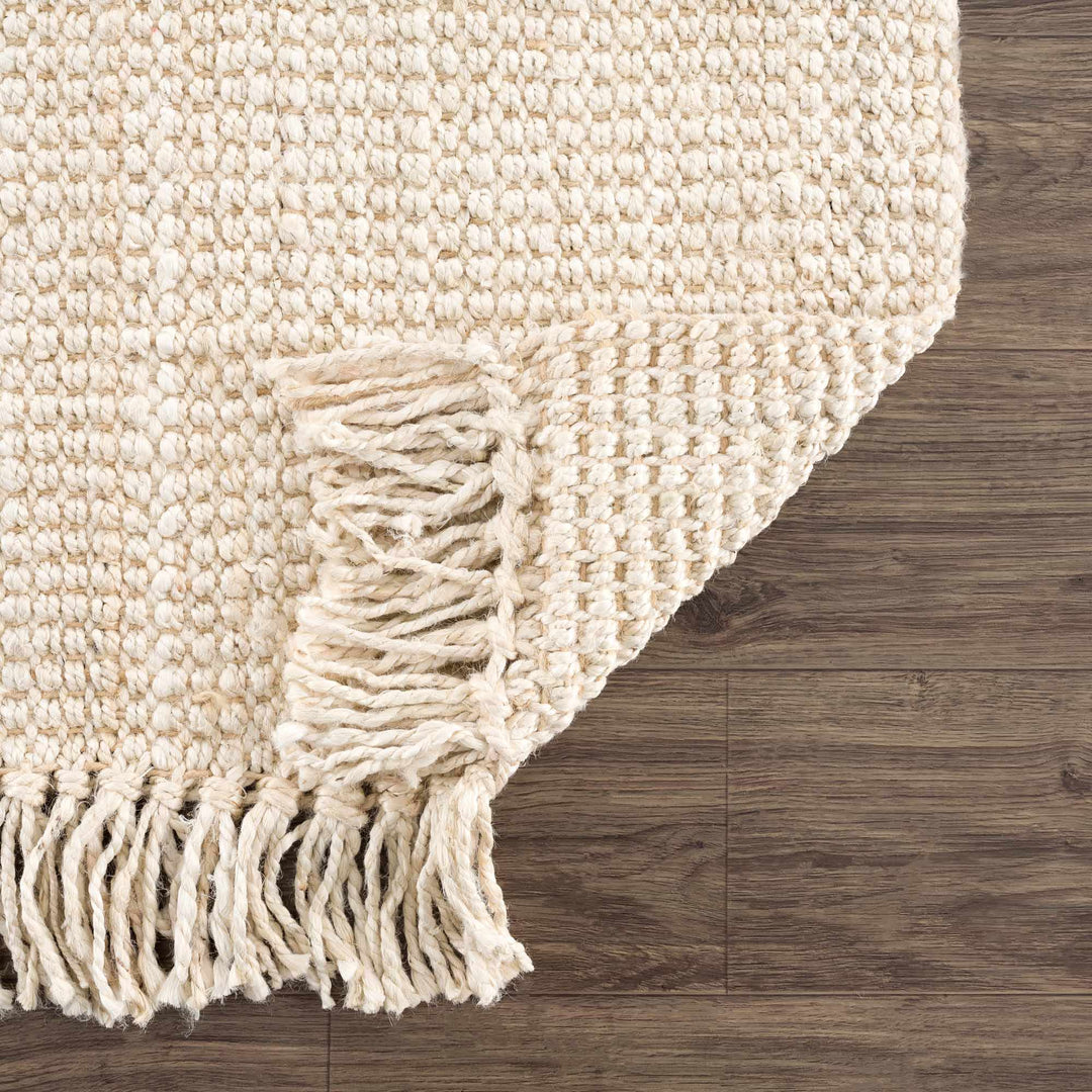 Contemporary Solid Hand Woven Tan Natural Fiber Jute Multi Size Area Rug - The Rug Decor