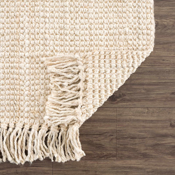 Contemporary Solid Hand Woven Tan Natural Fiber Jute Multi Size Area Rug - The Rug Decor