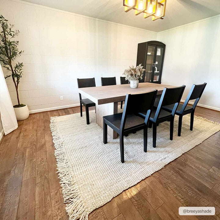 Contemporary Solid Hand Woven Tan Natural Fiber Jute Multi Size Area Rug - The Rug Decor