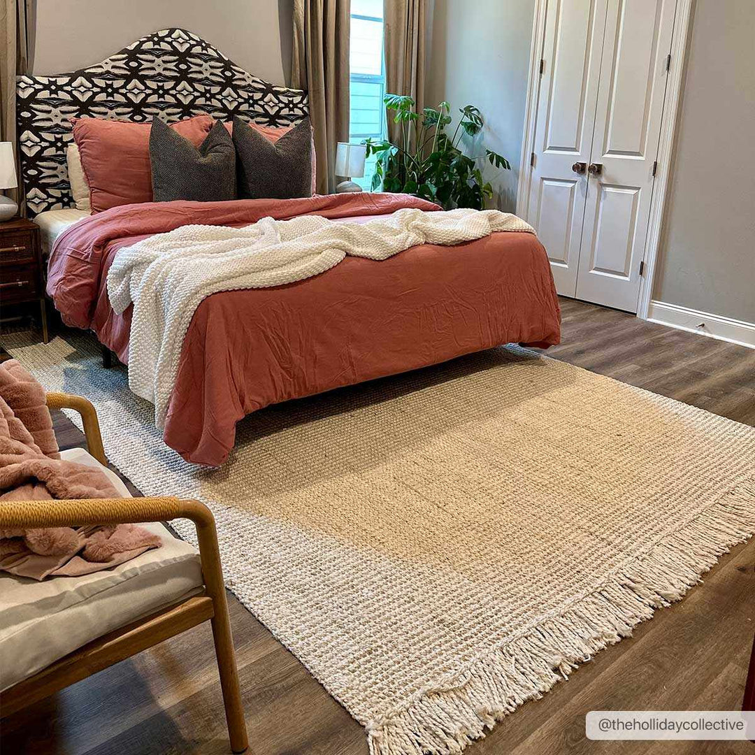 Contemporary Solid Hand Woven Tan Natural Fiber Jute Multi Size Area Rug - The Rug Decor