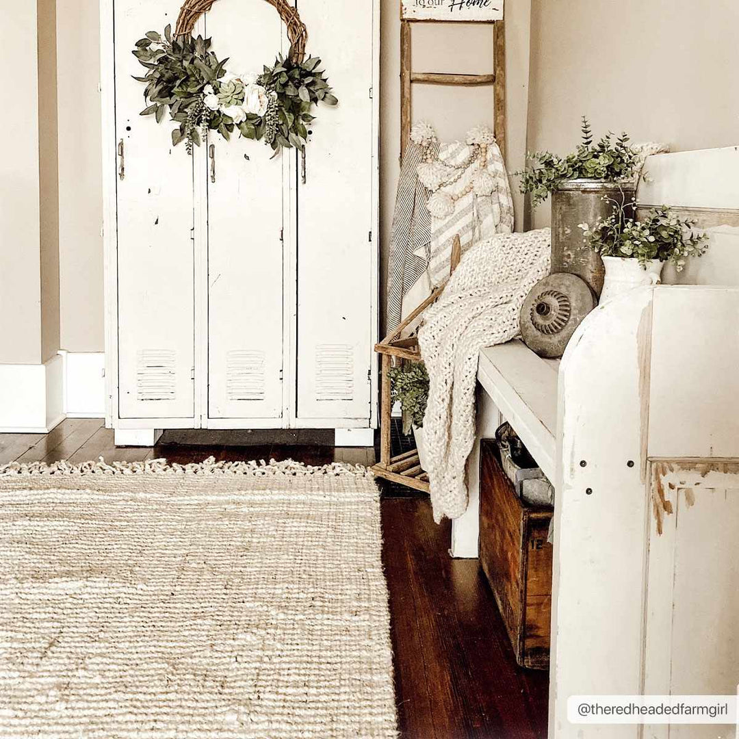 Contemporary Solid Hand Woven Tan Natural Fiber Jute Multi Size Area Rug - The Rug Decor