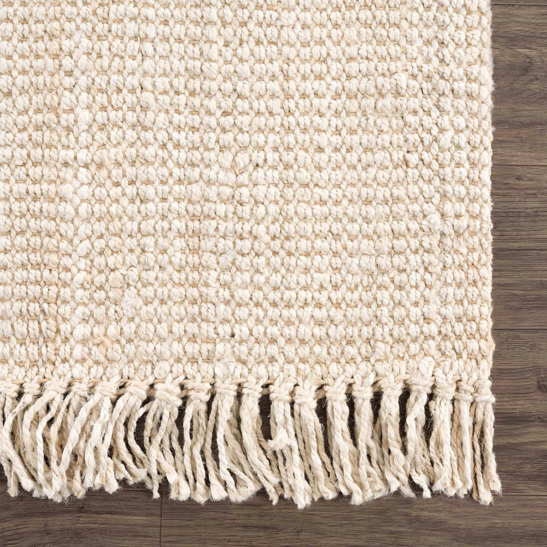 Contemporary Solid Hand Woven Tan Natural Fiber Jute Multi Size Area Rug - The Rug Decor