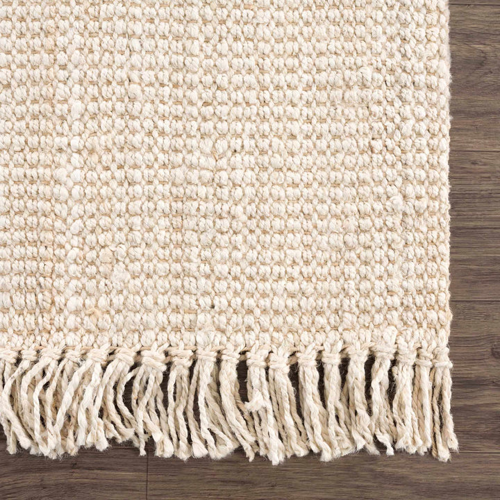 Contemporary Solid Hand Woven Tan Natural Fiber Jute Multi Size Area Rug - The Rug Decor