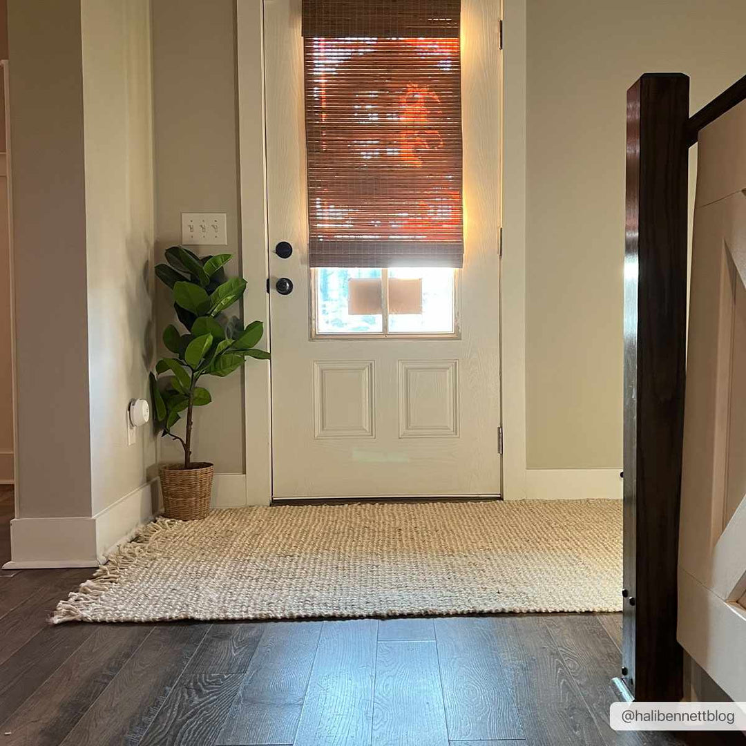 Contemporary Solid Hand Woven Tan Natural Fiber Jute Multi Size Area Rug - The Rug Decor